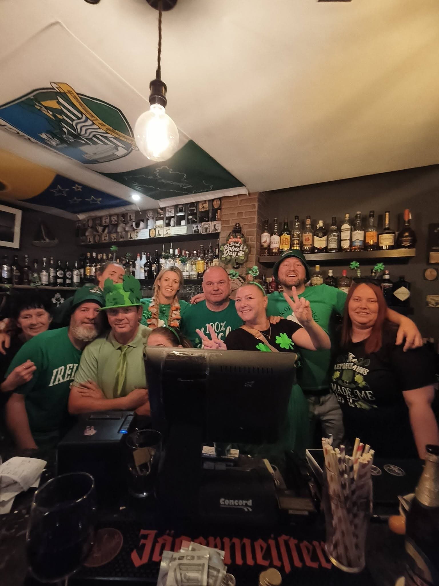 The team behind the bar at O'Connor's, Playa Blanca